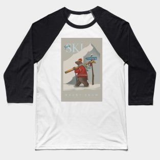 Mount snow ski bear Baseball T-Shirt